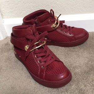 Red and Gold Hightop Aldo Shoes